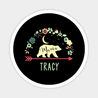 Tracy Name Gift Floral Personalized Mama Bear Magnet